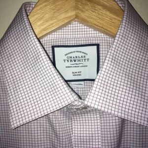 Charles Tyrwhitt Purple Checked Dress Shirt